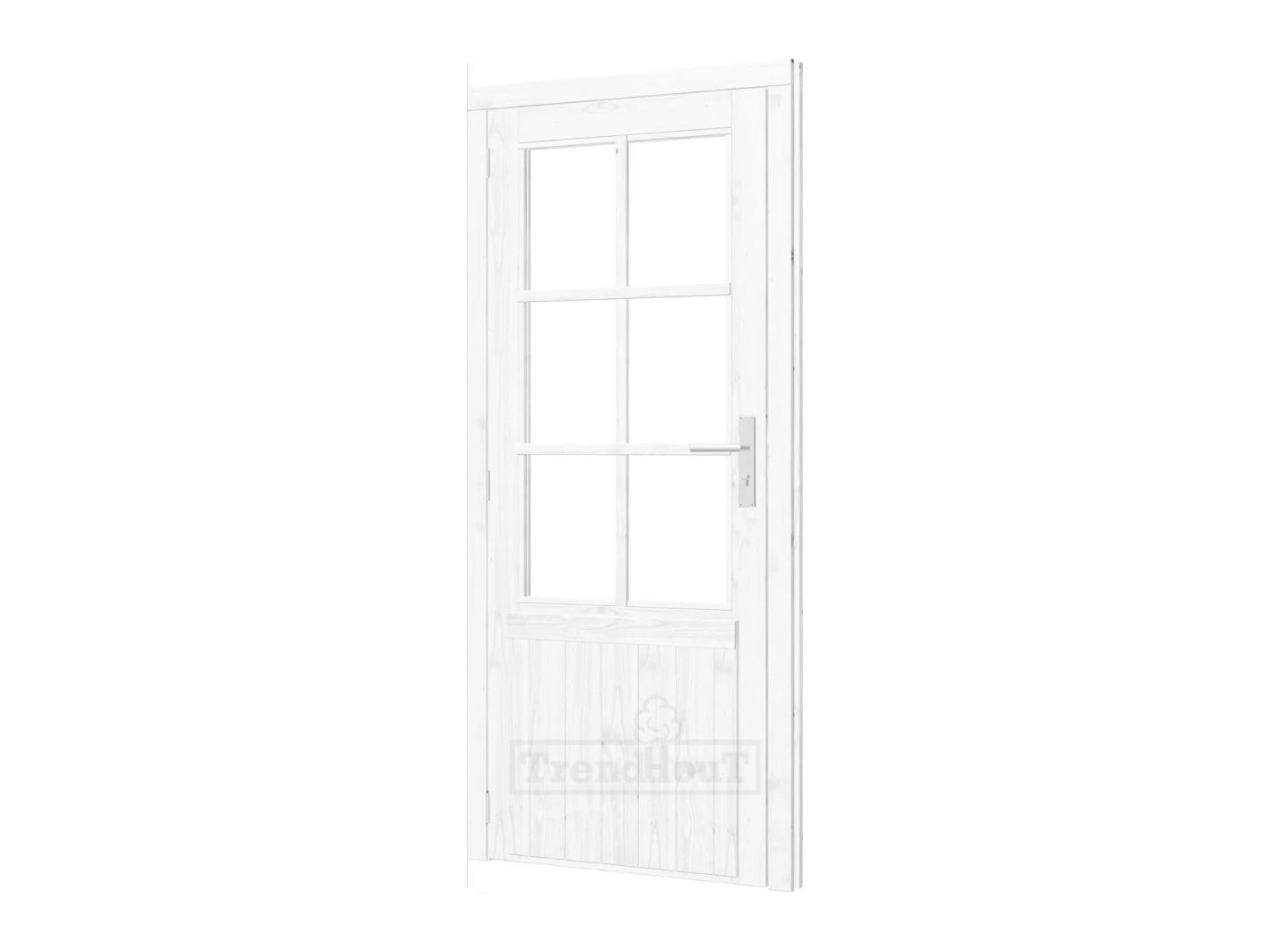 Trendhout Paneeldeur Enkele Deur Links-Draaiend Wit Gespoten 91 x 200.6 cm - Afbeelding 1